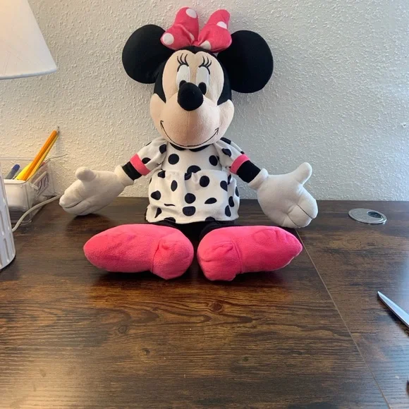 Disney Minnie Mouse Plush with Pink Bow and Polka Dot Dress - Picture 5 of 5